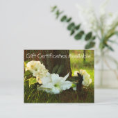 Cadeaubonnen beschikbaar briefkaart (Staand voorkant)