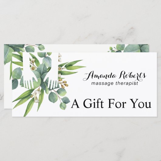 Cadeaubonnen botanische massagetherapiespa (Voorkant / Achterkant)