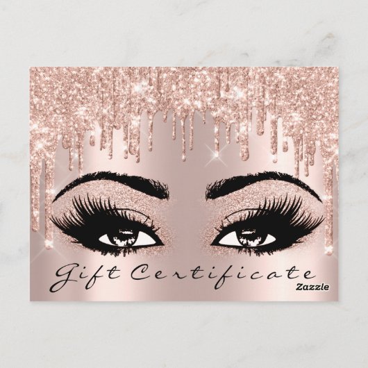 Cadeaubonnen Eyelashes Confetti Makeup Artist Briefkaart (Achterkant)