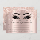 Cadeaubonnen Eyelashes Confetti Makeup Glam Briefkaart (Voorkant / Achterkant)