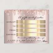 Cadeaubonnen Feestdagen Beauty Roos Glitter Drip Briefkaart (Achterkant)