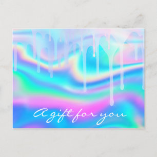 Cadeaubonnen Holograaf Unicorn Rainbow Roze Briefkaart