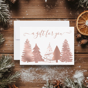 Cadeaubonnen kerstbomen Roos Gold Kaart