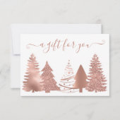 Cadeaubonnen kerstbomen Roos Gold Kaart (Voorkant)
