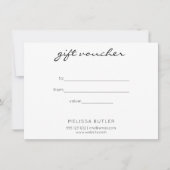 Cadeaubonnen minimalistisch notitiekaartje (Voorkant)