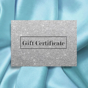 Cadeaubonnen Modern Silver Glitter Salon Spa