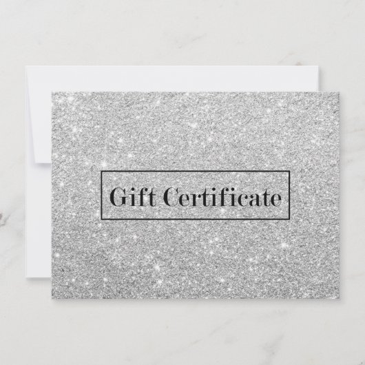 Cadeaubonnen Modern Silver Glitter Salon Spa (Voorkant)