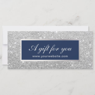 Cadeaubonnen   Navy Blue en Silver Glitter