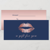 Cadeaubonnen | Roos goudpitten marineblauw salon (Voorkant / Achterkant)