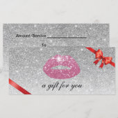 Cadeaubonnen | Roze lampen Modern Silver Salon (Voorkant / Achterkant)