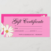 Cadeaubonnen Salon Daisy Flower roze (Voorkant / Achterkant)