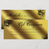 Cadeaubonnen Salon Spa Gold Floral Butterfly (Voorkant / Achterkant)