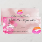 Cadeaubonnen Salon Spa Pink Lips & Licht (Voorkant / Achterkant)