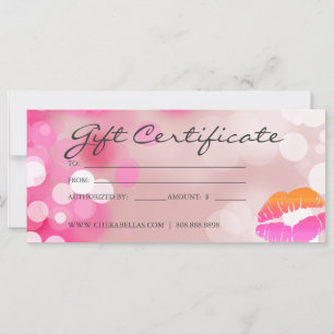 Cadeaubonnen Salon Spa Pink Lips & Licht