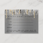 Cadeaubonnen Schoonheid Winkelen Haar Nails Silver Visitekaartje (Achterkant)