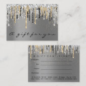 Cadeaubonnen Schoonheid Winkelen Haar Nails Silver Visitekaartje (Voorkant / Achterkant)