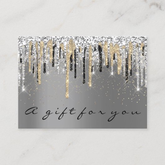 Cadeaubonnen Schoonheid Winkelen Haar Nails Silver Visitekaartje (Voorkant)