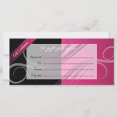 Cadeaubonnen trendy zwart-roze design (Achterkant)