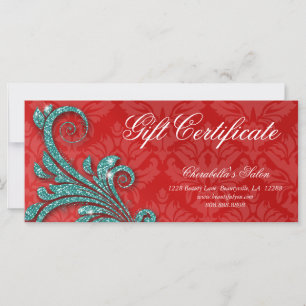 Cadeaubonnen Uittreksel Salon Glitter Swirl Red Bl