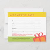 Cadeaubonnen voor detailhandel (Achterkant)