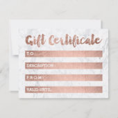 Cadeaubonnen voor gouden rozen (Achterkant)