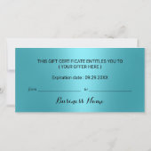 Cadeaubonnen voor Teal Glitter Drips Salon & Spa (Achterkant)