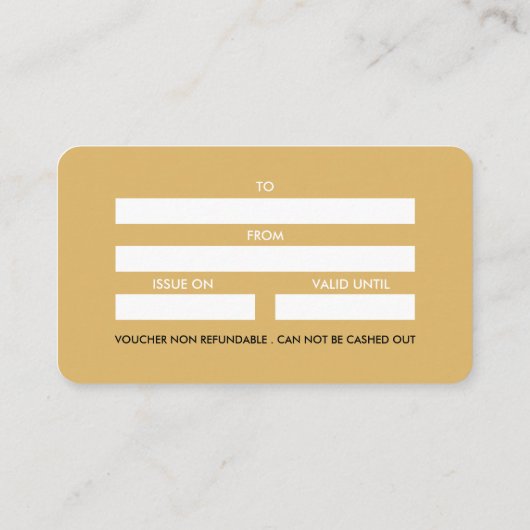 Cadeaubonnen voor zwart, wit en gouddiamant visitekaartje (Achterkant)