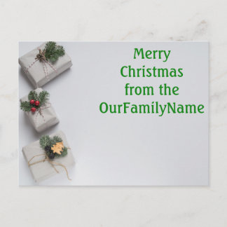 Cadeaubonnen Witte Kerstmis Aanpasbare Postkaart