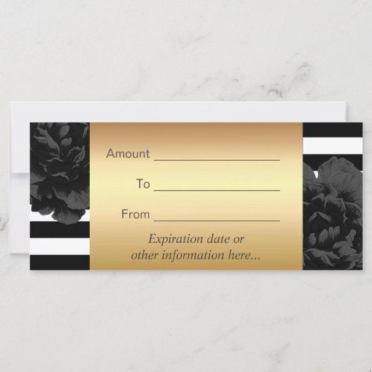 Cadeaubonnen | Zwarte Floral Modern Stripes (Achterkant)