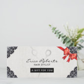 Cadeaubonnen | zwarte lactaat-haarsalon (Staand voorkant)