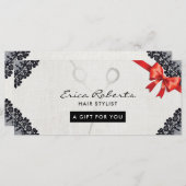 Cadeaubonnen | zwarte lactaat-haarsalon (Voorkant / Achterkant)