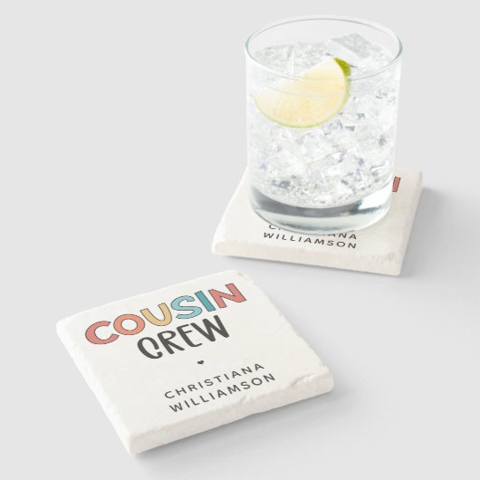 Cadeaubont voor gematchte neef- en nevenbril stenen onderzetter (Zijkant)