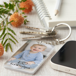 Cadeauboodschap Opa Gepersonaliseerde Foto en Teks Sleutelhanger