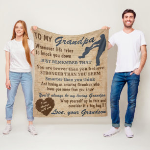 Cadeauboodschap van kleinkind voor opa Retro Vinta Fleece Deken