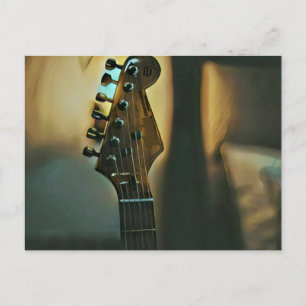 Cadeaubox met vintage gitaar briefkaart