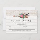 Cadeaucertificaat Bohemian Feather Arrow Roos Kaar Kaart (Achterkant)