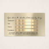 Cadeaucertificaat Ivory Eye Lash Extension Makeup Visitekaartje (Achterkant)