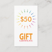 cadeaucertificaat regenboogBurst Kortingskaartje (Voorkant)