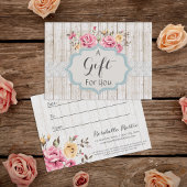 Cadeaucertificaat Shabby Chic Floral Rustial Wood