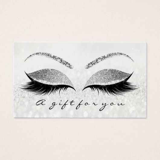 Cadeaucertificaat Silver Grey Lash Extension Makeu Visitekaartje (Voorkant)