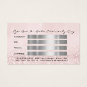 Cadeaucertificaat Silver Pink Lash Extension Makeu Visitekaartje (Achterkant)