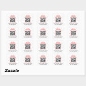 Cadeaudoos cadeau met sterretjes QR code roze wit Vierkante Sticker (Vel)