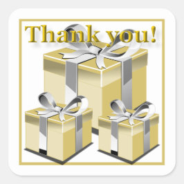 Cadeaudoos Dank u Vierkante Sticker