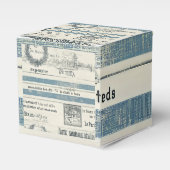 Cadeaudoos met kubus met oceaanthema bedankdoosjes (Voorkant Zijde)