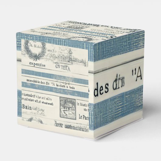 Cadeaudoos met kubus met oceaanthema bedankdoosjes (Achterkant)