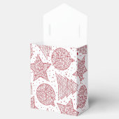 Cadeaudoos met rood en wit kerstpatroon bedankdoosjes (Geopend)