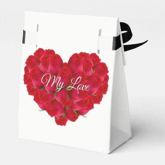 Cadeaudoos/Ventilator Rood rozenhart Bedankdoosjes (Achterkant)