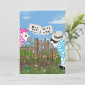 Cadeaufeestje voor babygeslacht onthulling kaart (Staand voorkant)