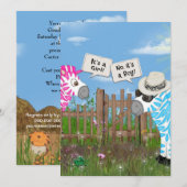 Cadeaufeestje voor babygeslacht onthulling kaart (Voorkant / Achterkant)