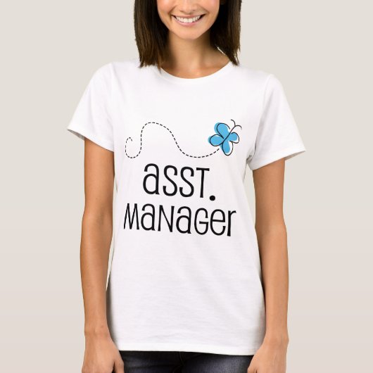 Cadeauidee voor assistent-manager (vlinder) t-shirt (Voorkant)